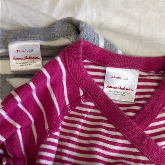 HannaAnderson Bodysuit Set - Pink and Gray Stripes - Picture 2 of 5